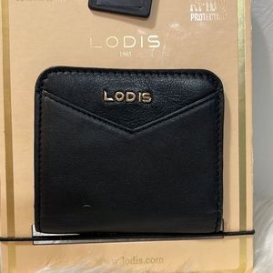 Lodis “Flynn” Foldover  Snap/Zip RFID Blocking Card Holder NWT